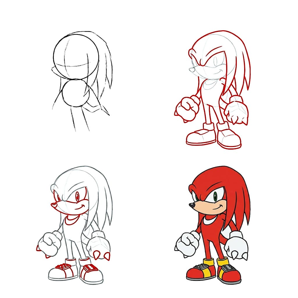 Luottavaiset Knuckles piirustus