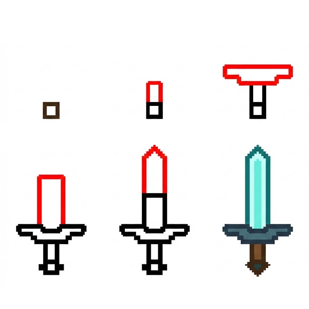 Minecraft miekka piirustus