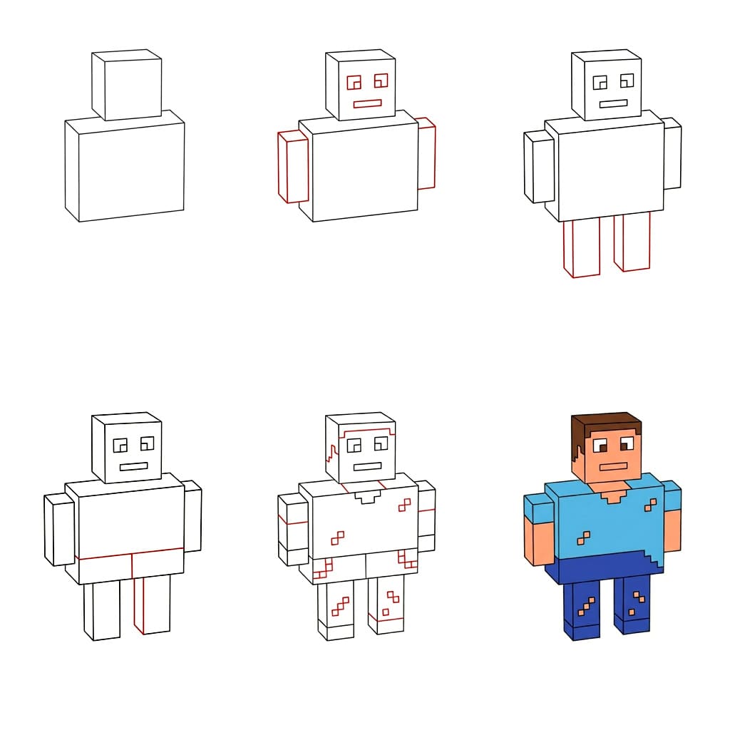 Minecraftin perusteet piirustus