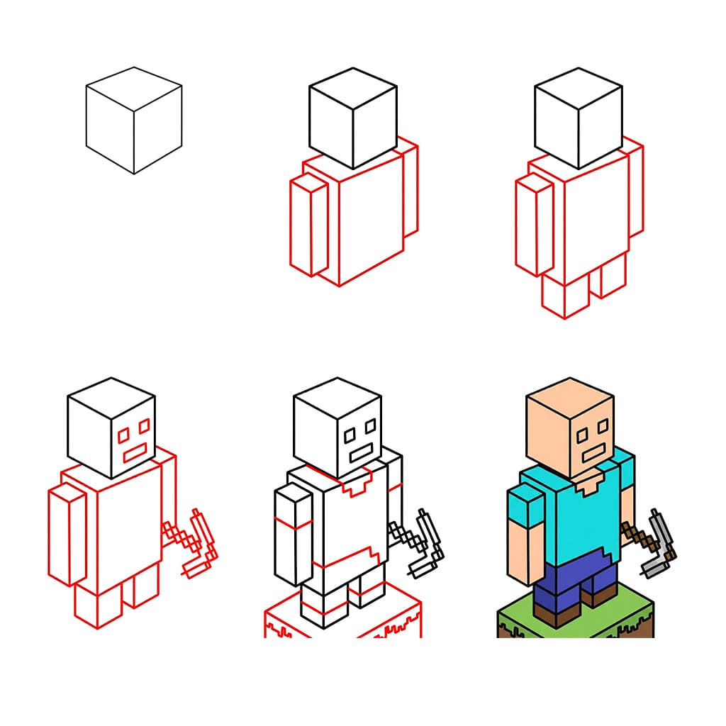 Minecraftin pitävä ase piirustus