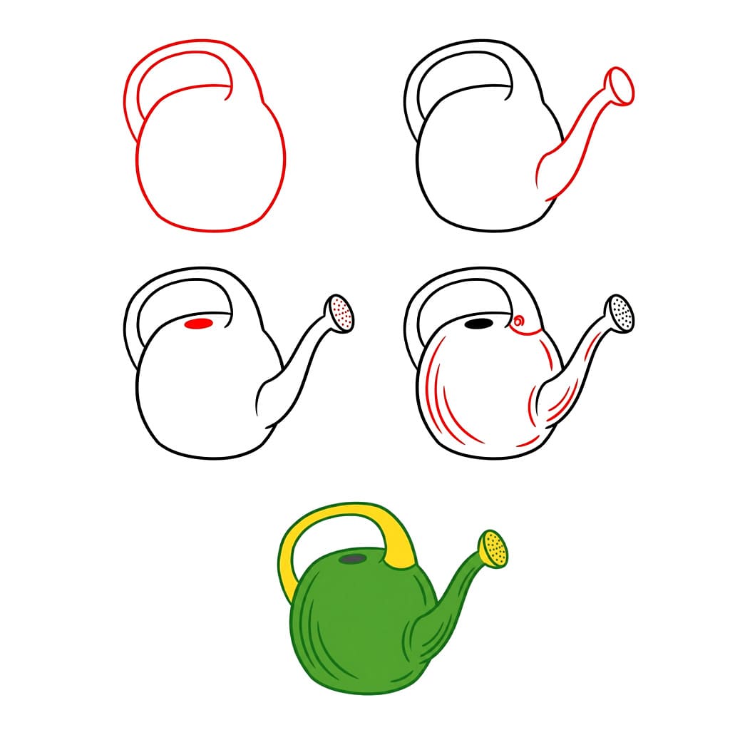 Pieni kastelukannu piirustus