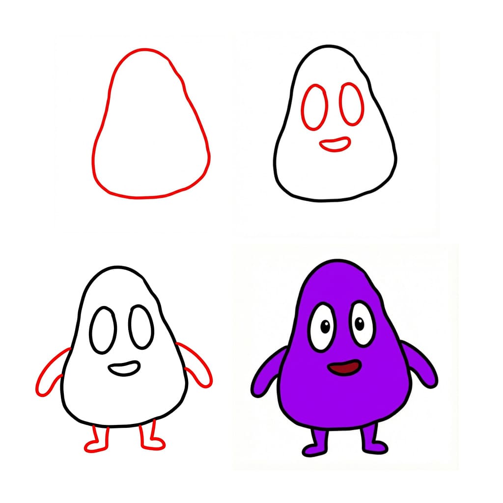 Piirrä Grimace piirustus