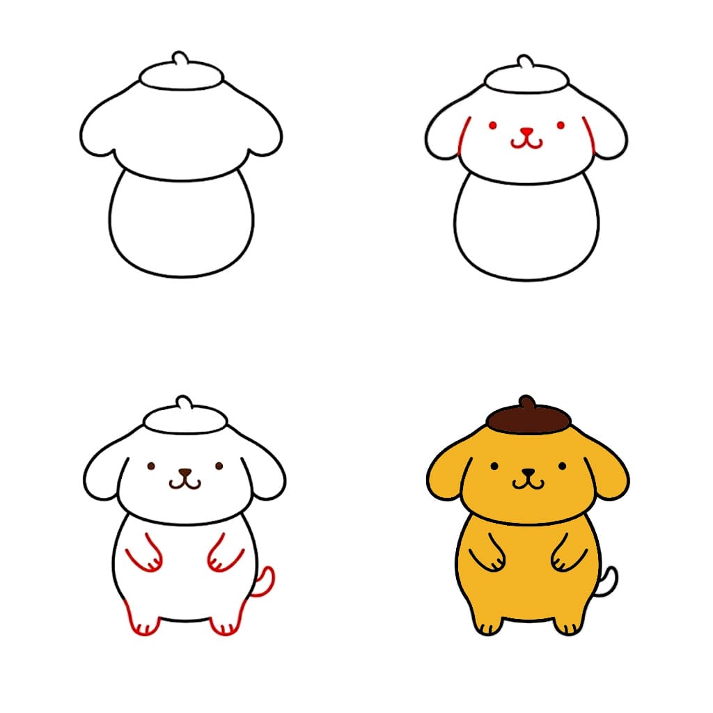 Pompompurin Kawaii piirustus