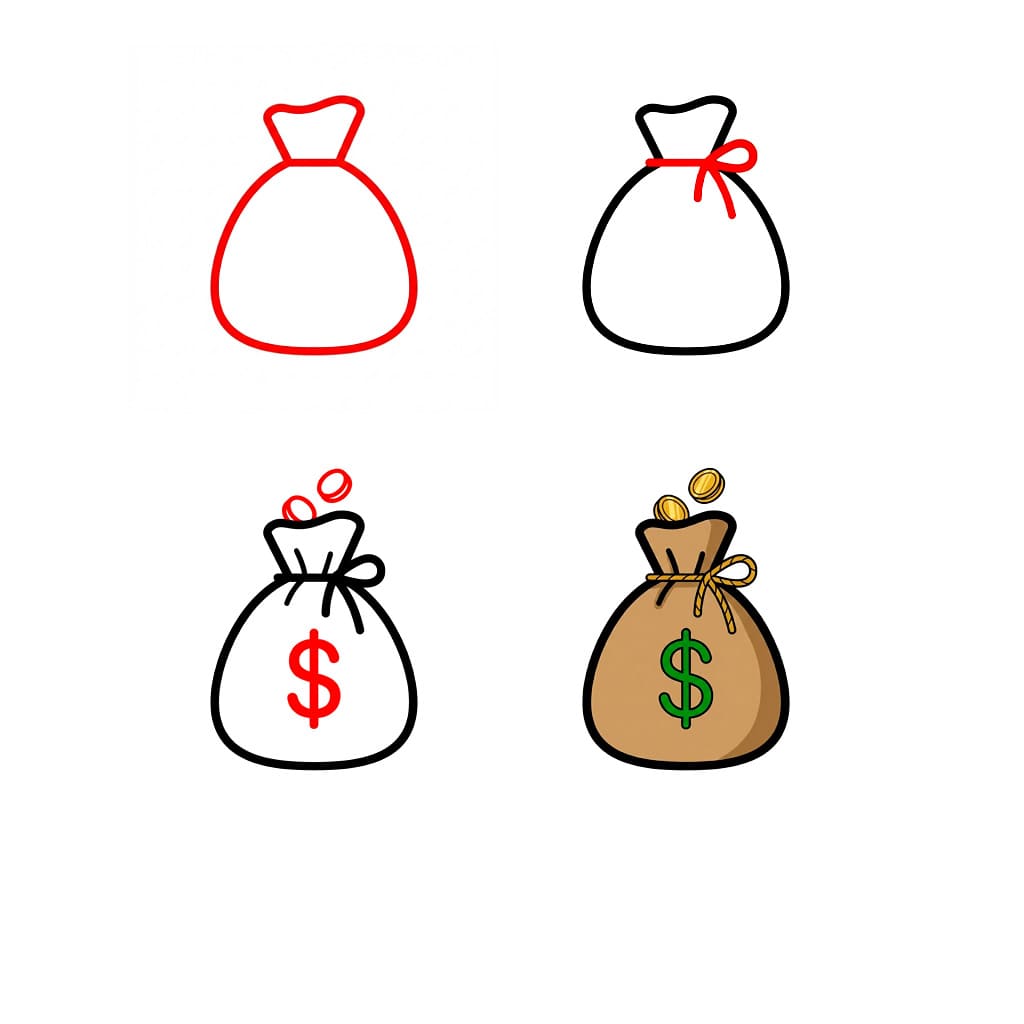 Rahasäkin kuvake piirustus