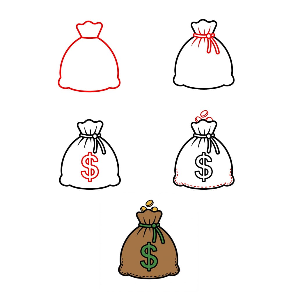Rahasäkin luonnos piirustus