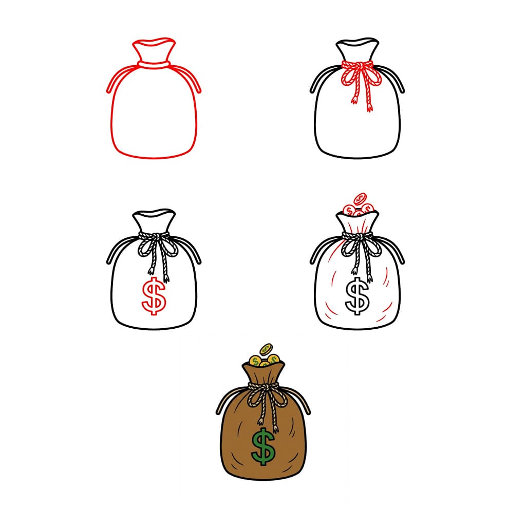 Rahasäkin suunnittelu piirustus