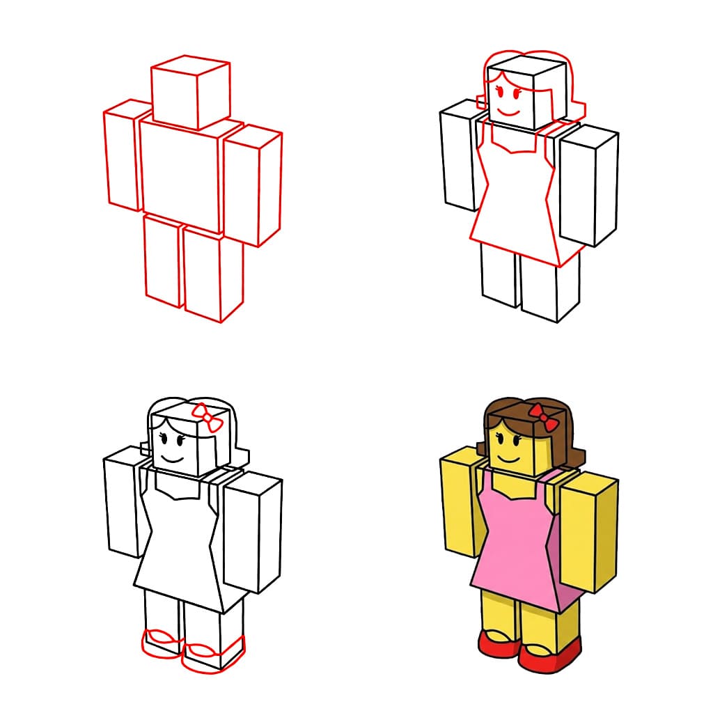 Roblox tyttö piirustus