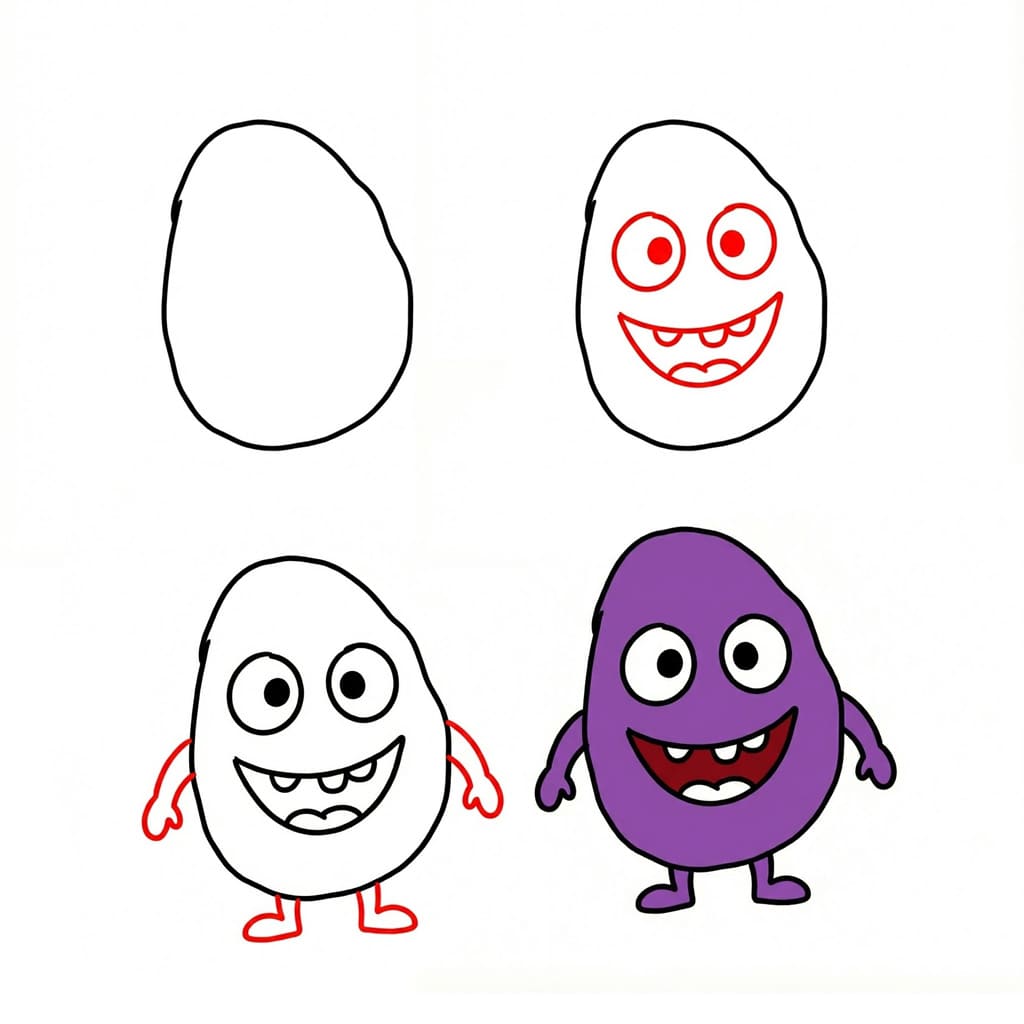 Söpö Grimace piirustus