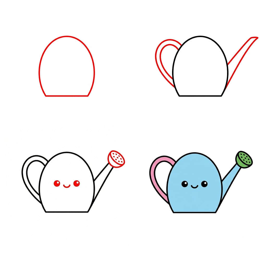 Söpö kastelukannu piirustus