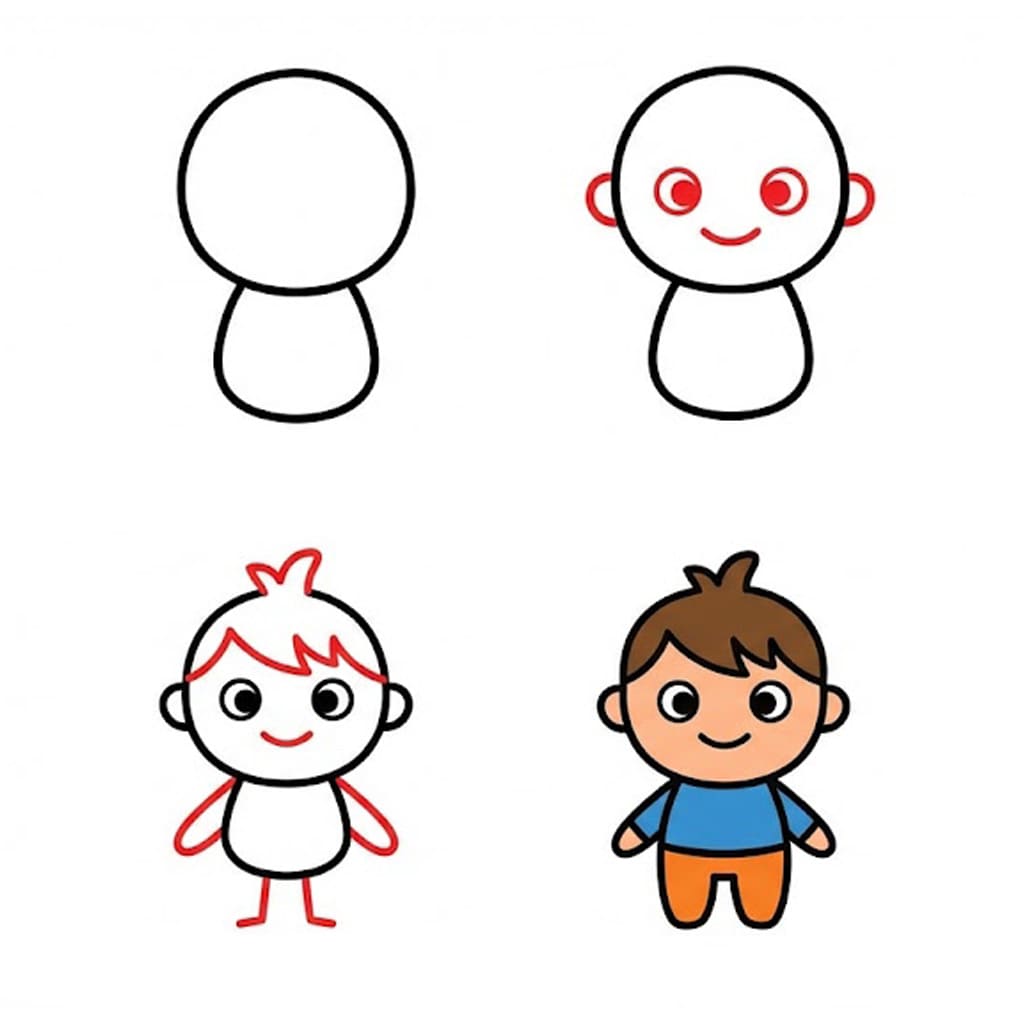 Toca Boca hymyilevä poika piirustus