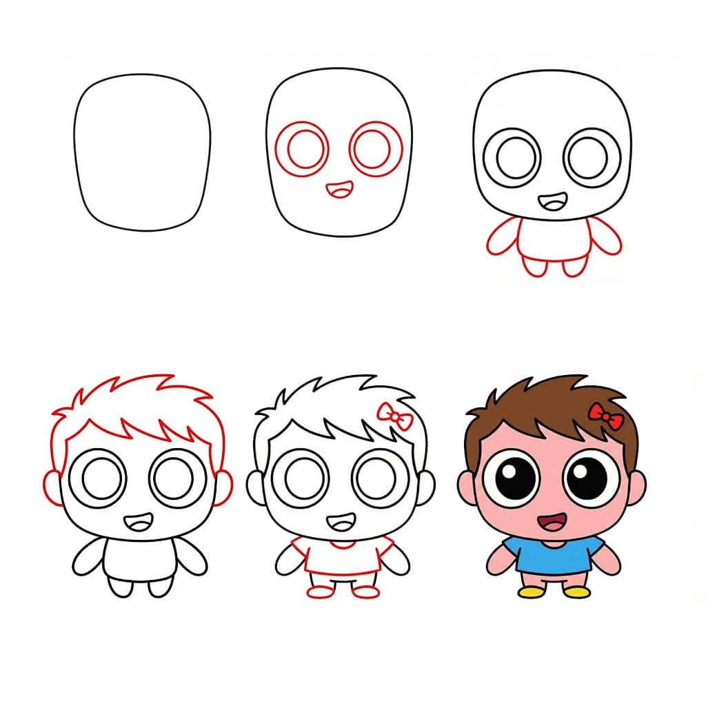 Tulosta Toca Boca poika piirustus