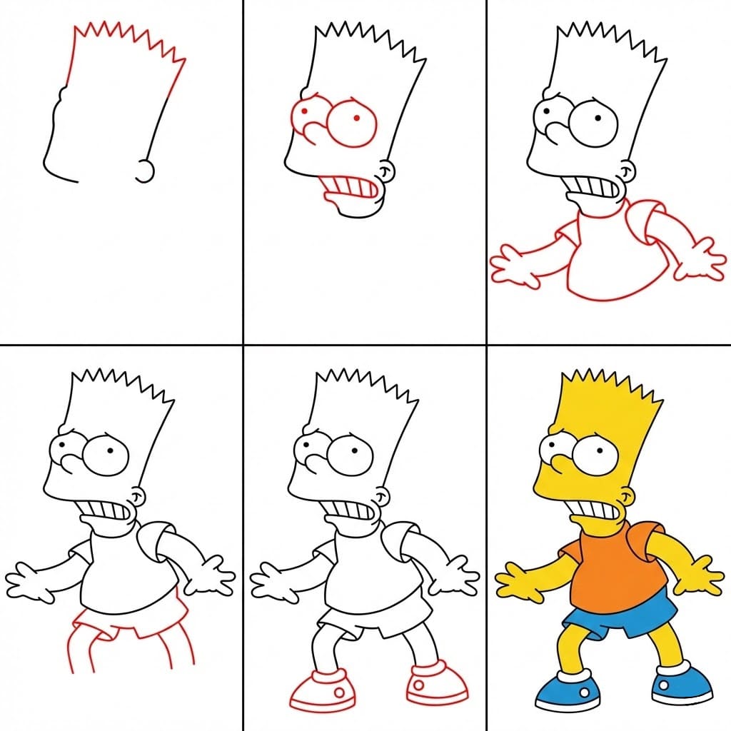 Bart Simpsonin huoli piirustus