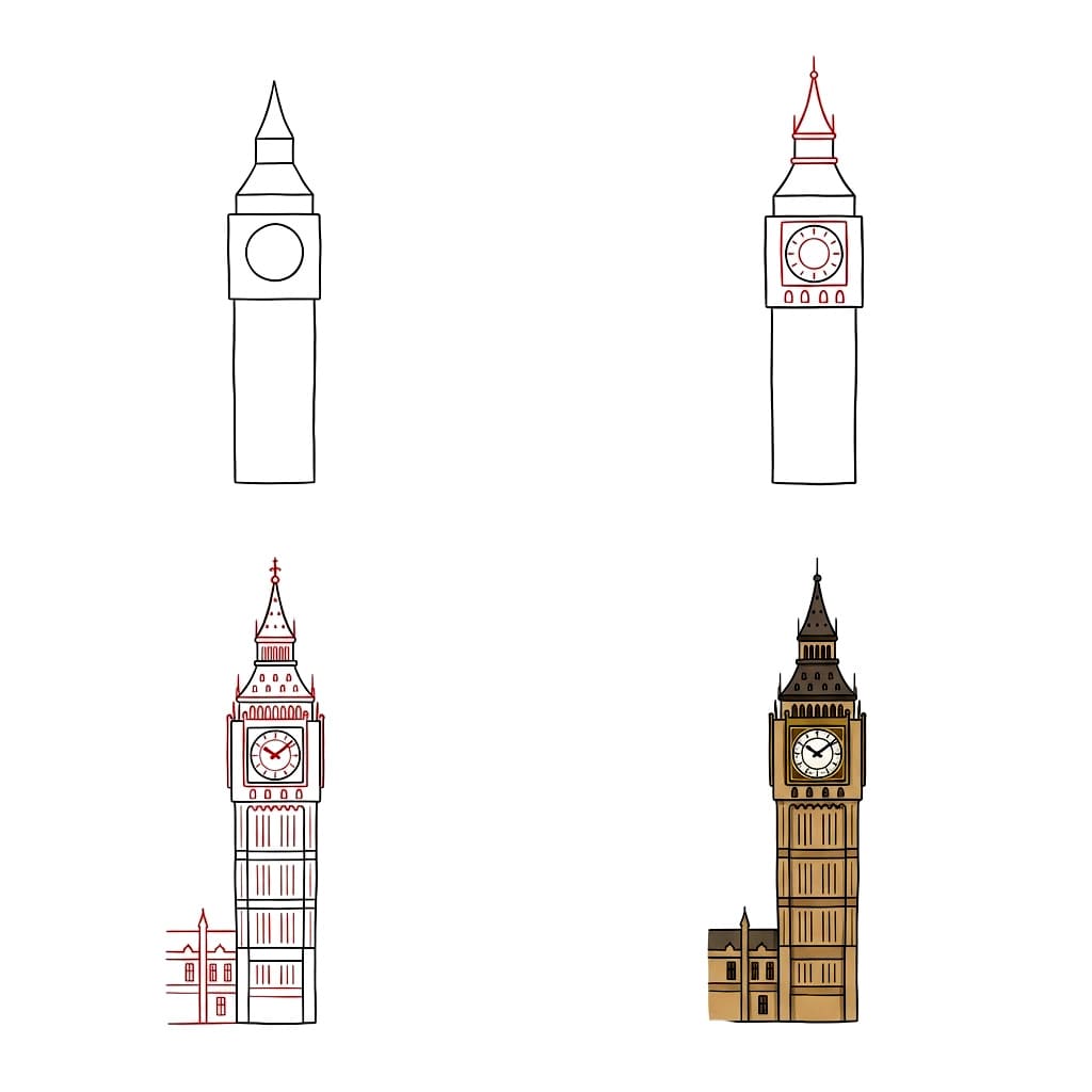 Big Benin maamerkkinäkymä piirustus