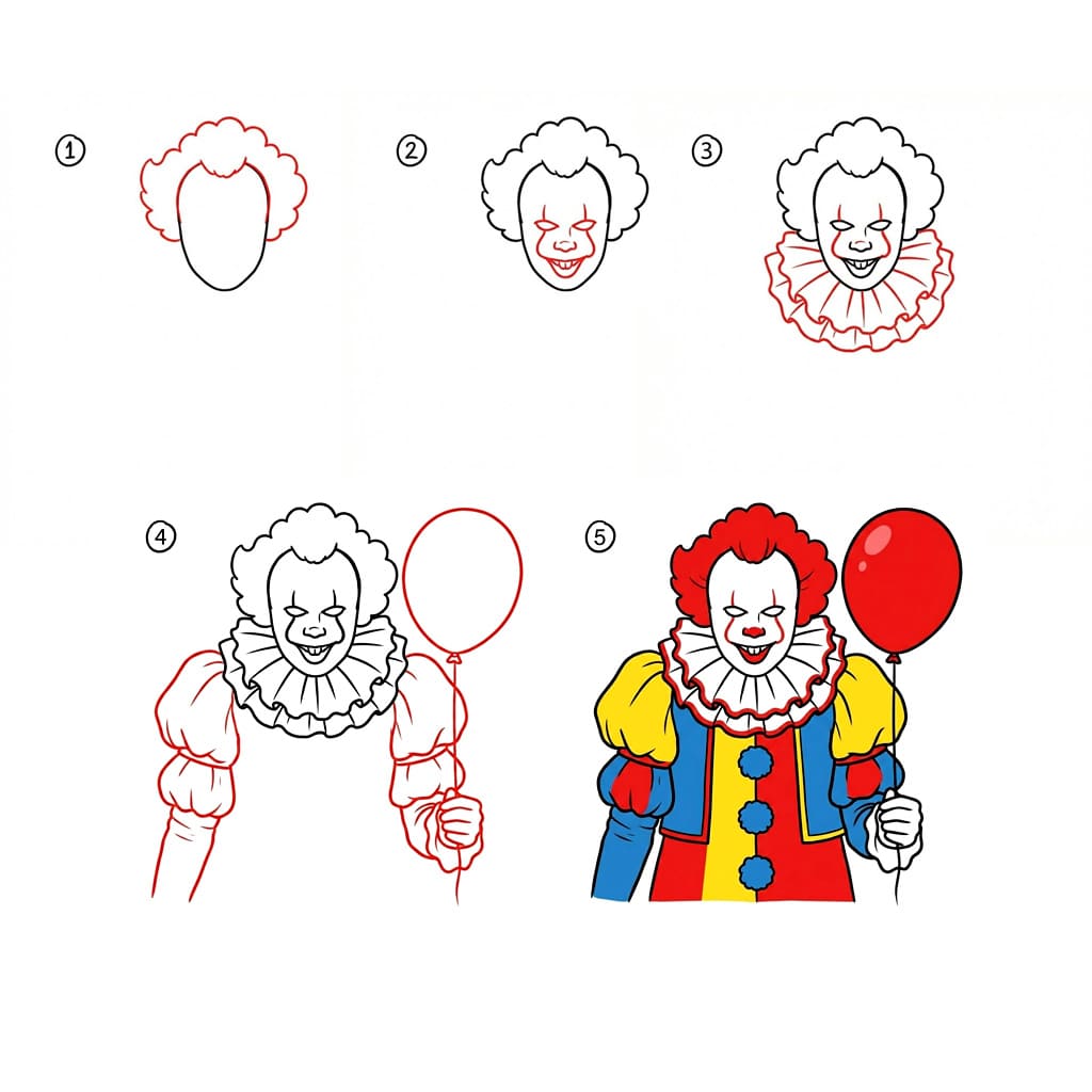 Kiltti Pennywise piirustus