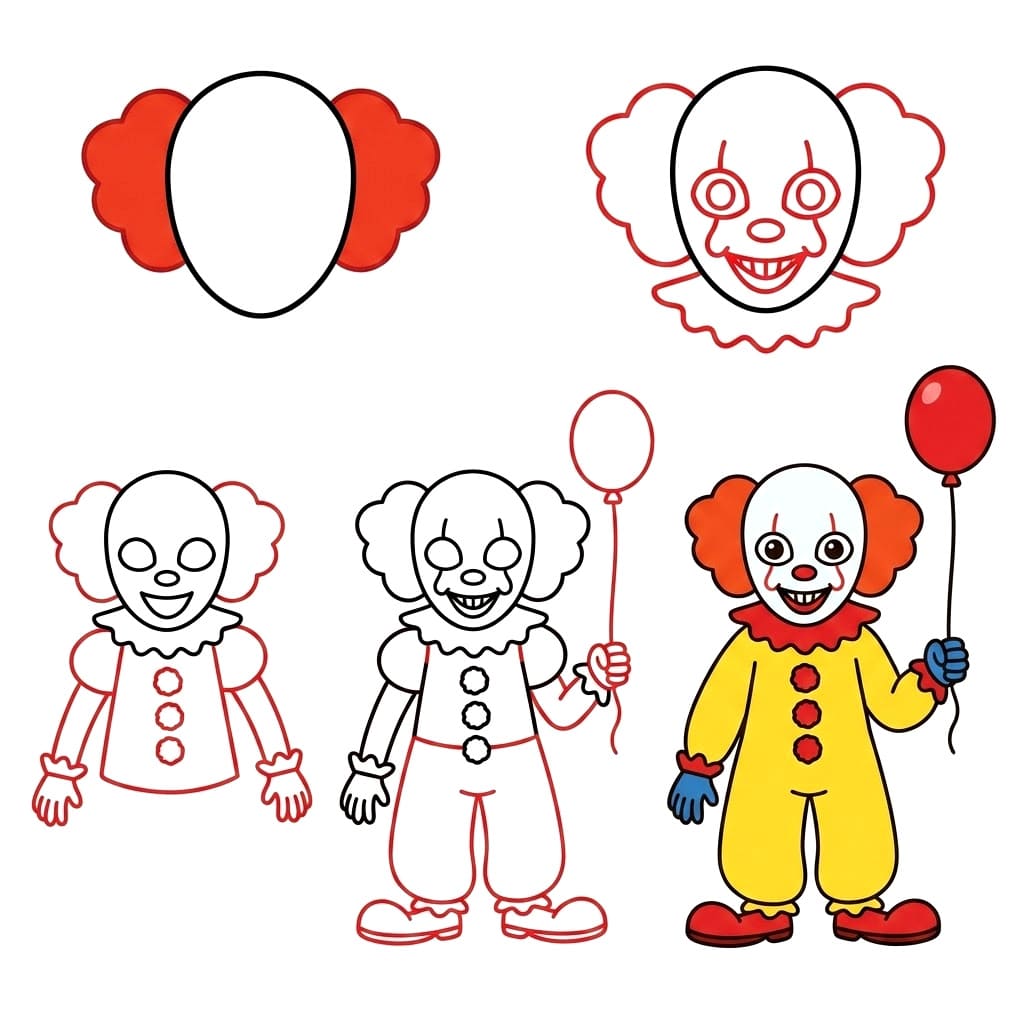 Piirretty Pennywise piirustus