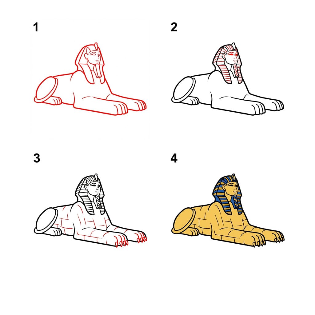 Sfinksikuva piirustus