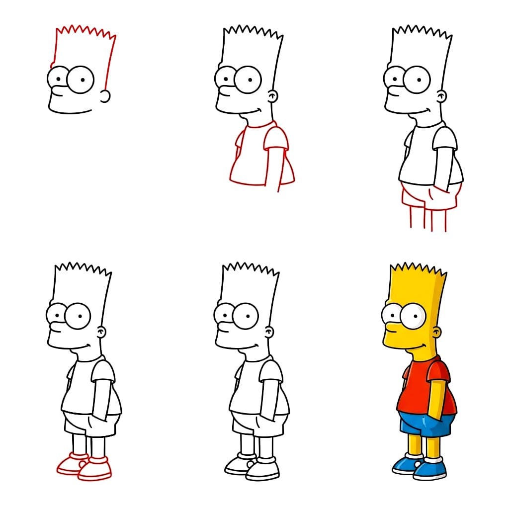 Tulosta Bart Simpson piirustus