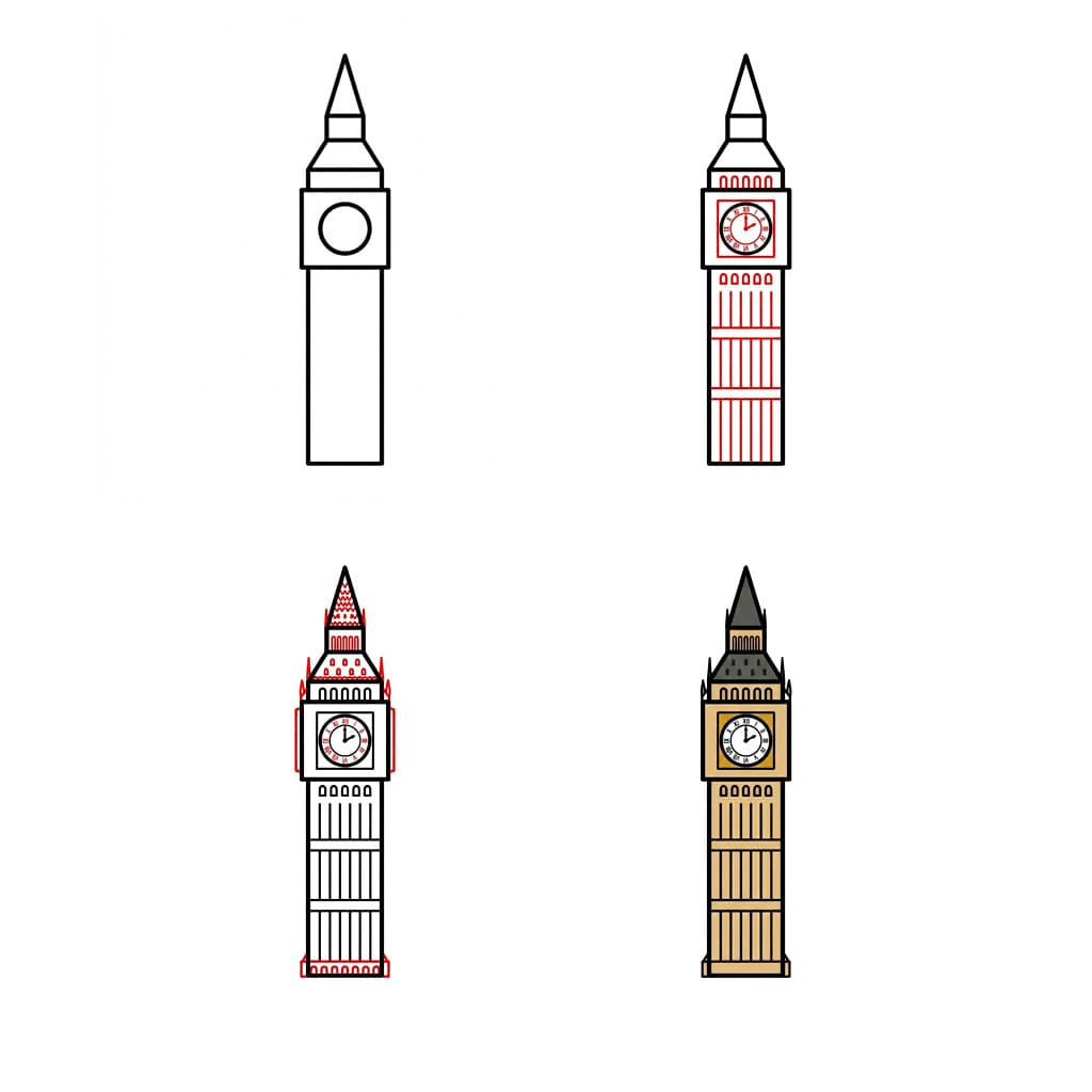 Tulostettava Big Ben piirustus