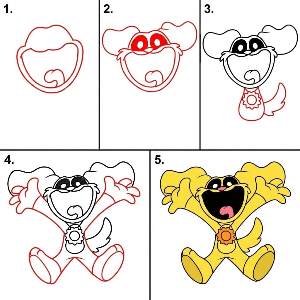 DogDay Smiling Critters hahmona piirustus