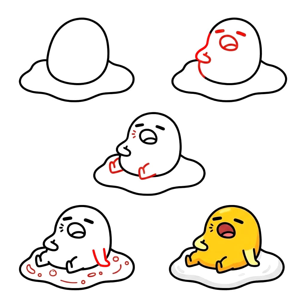Gudetama haukottelee piirustus