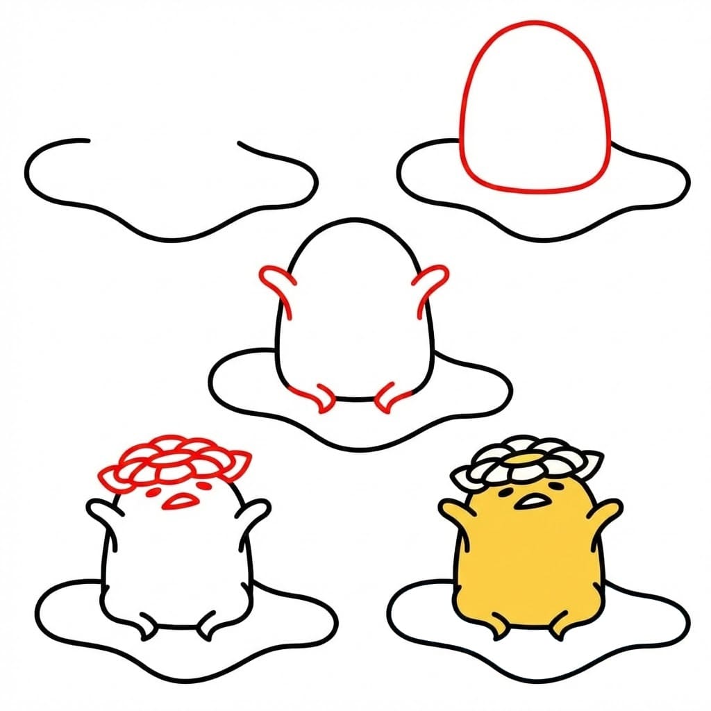 Gudetama kukka piirustus