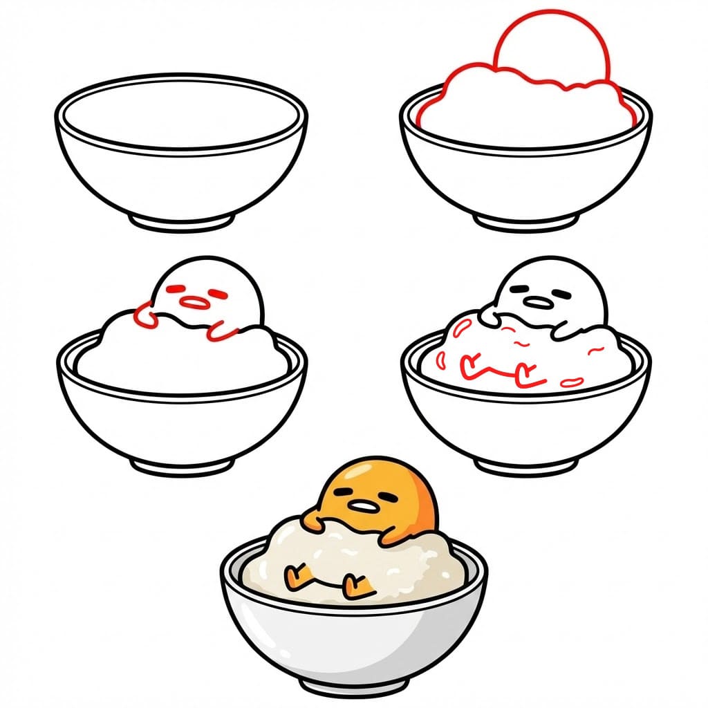 Gudetama kulhossa piirustus