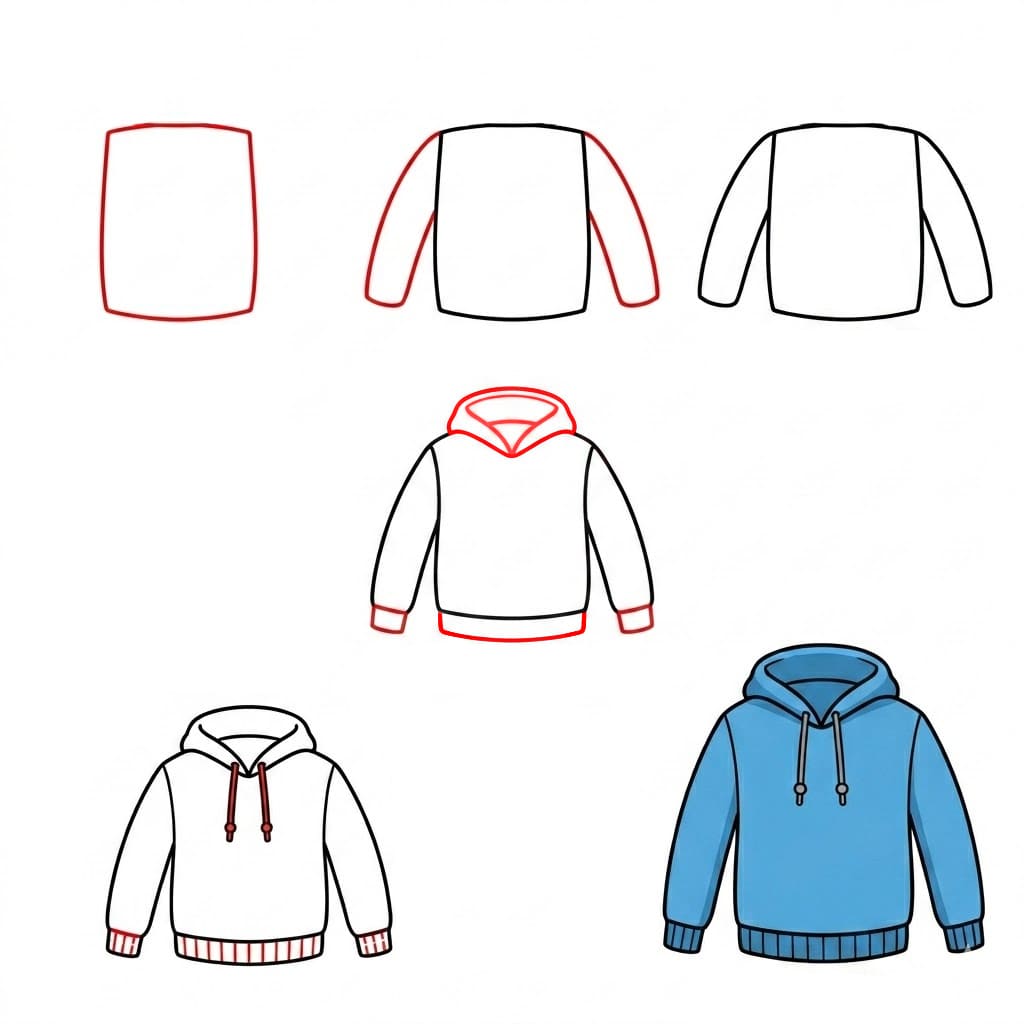 Helppo huppari piirustus