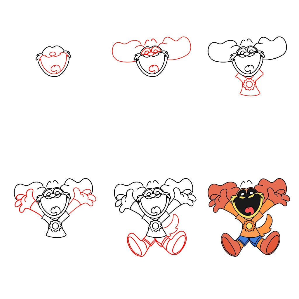 Iloinen Hymyilevä DogDay piirustus