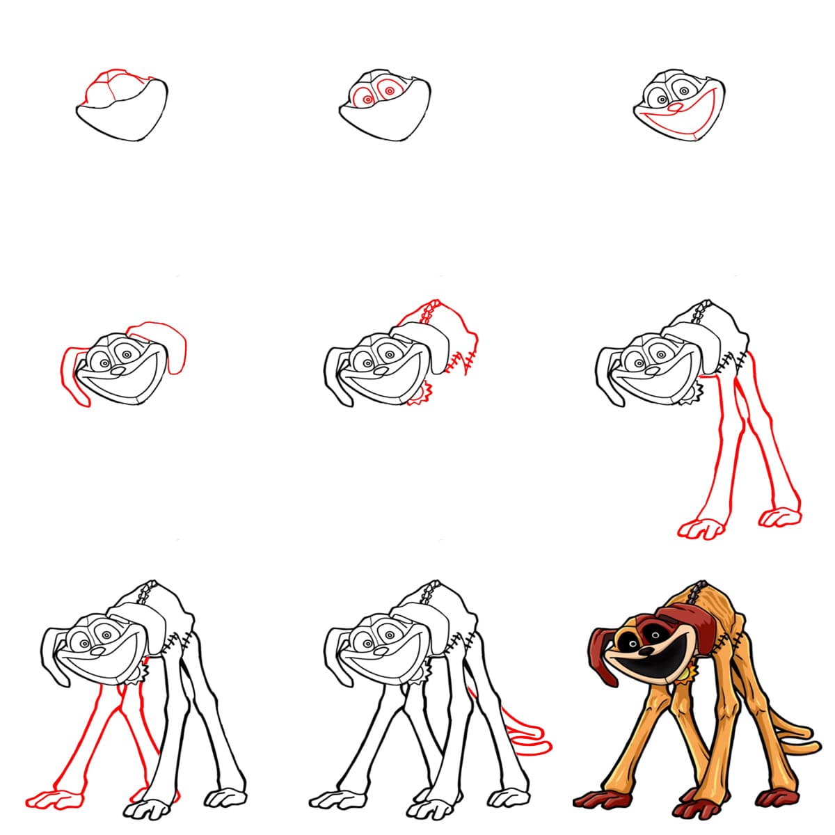 Jalkainen Hirviö DogDay piirustus