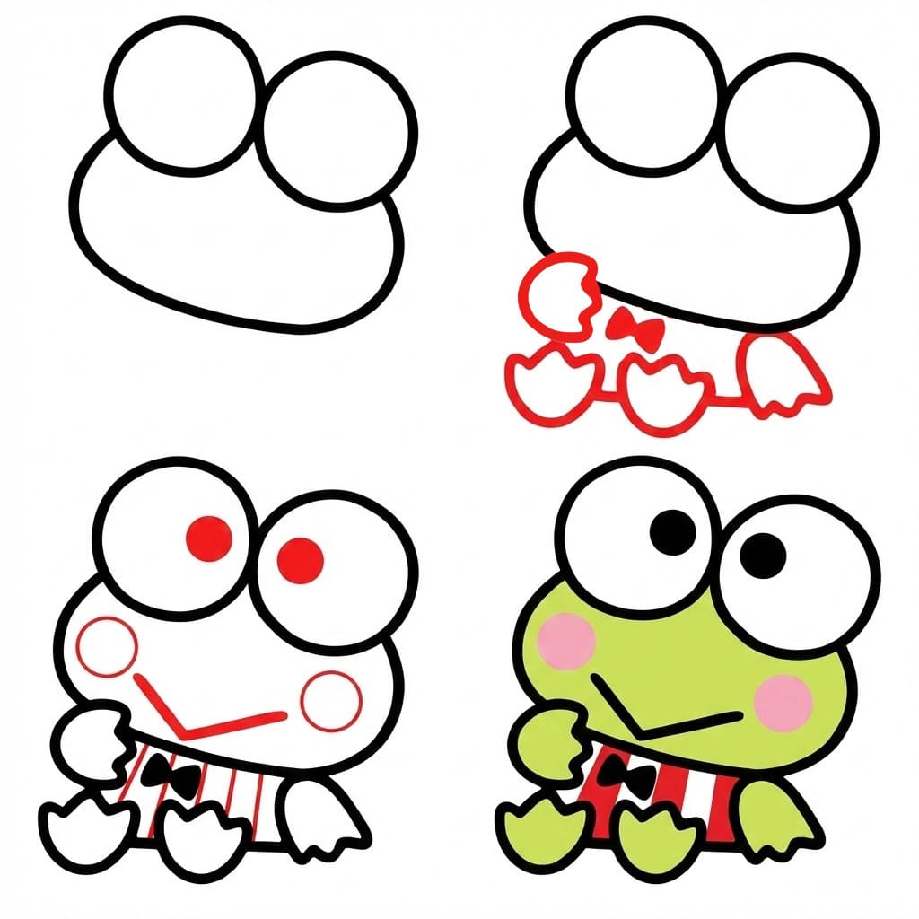 Keroppi miettii piirustus