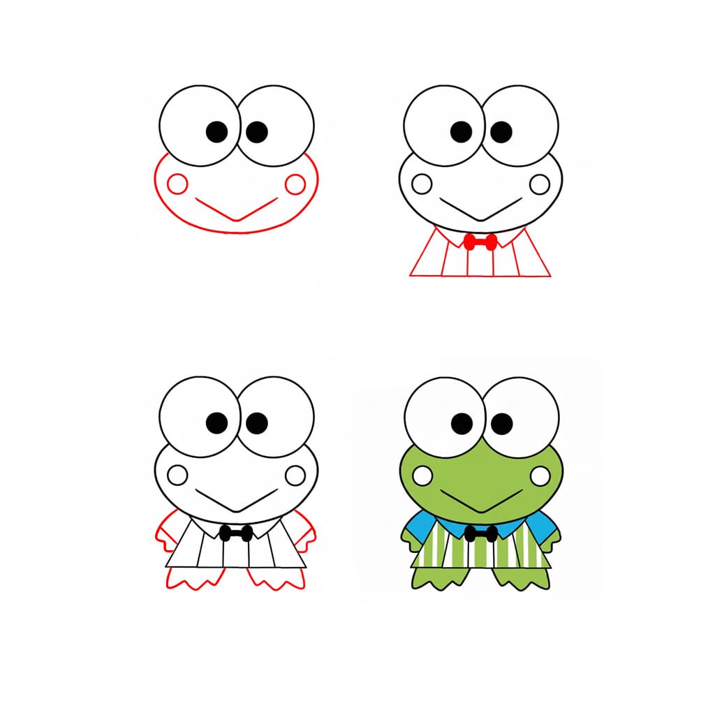Keroppi yksinkertainen piirustus
