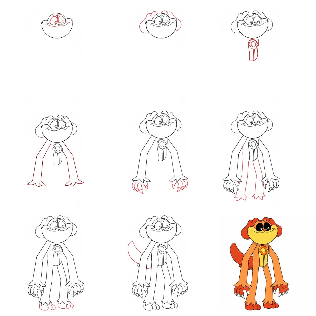 Pitkäjalkainen DogDay piirustus