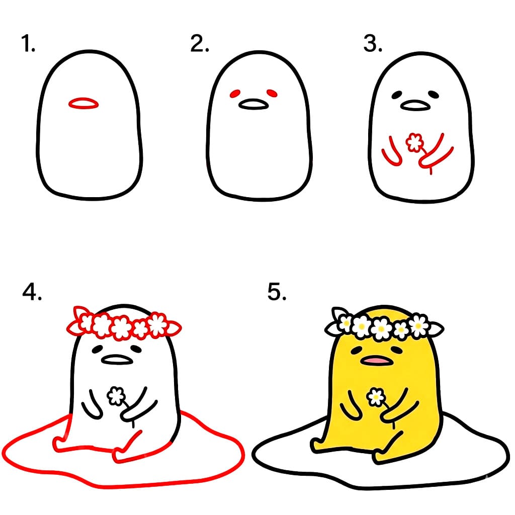 Söpö Gudetama piirustus