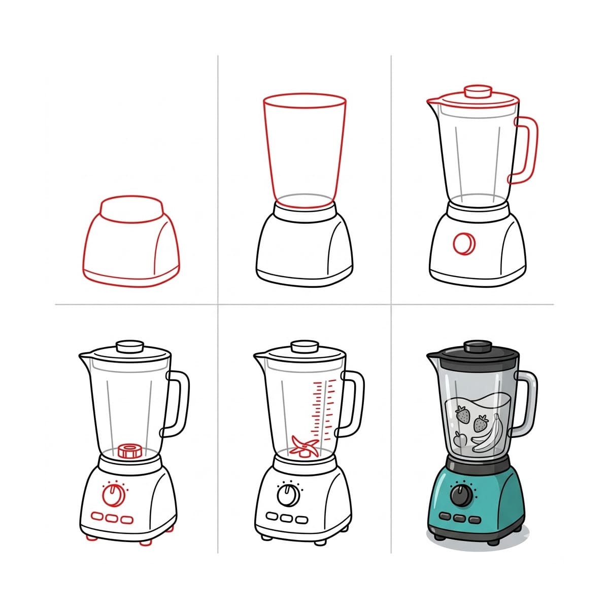 Haaleanvihreä tehosekoitin piirustus