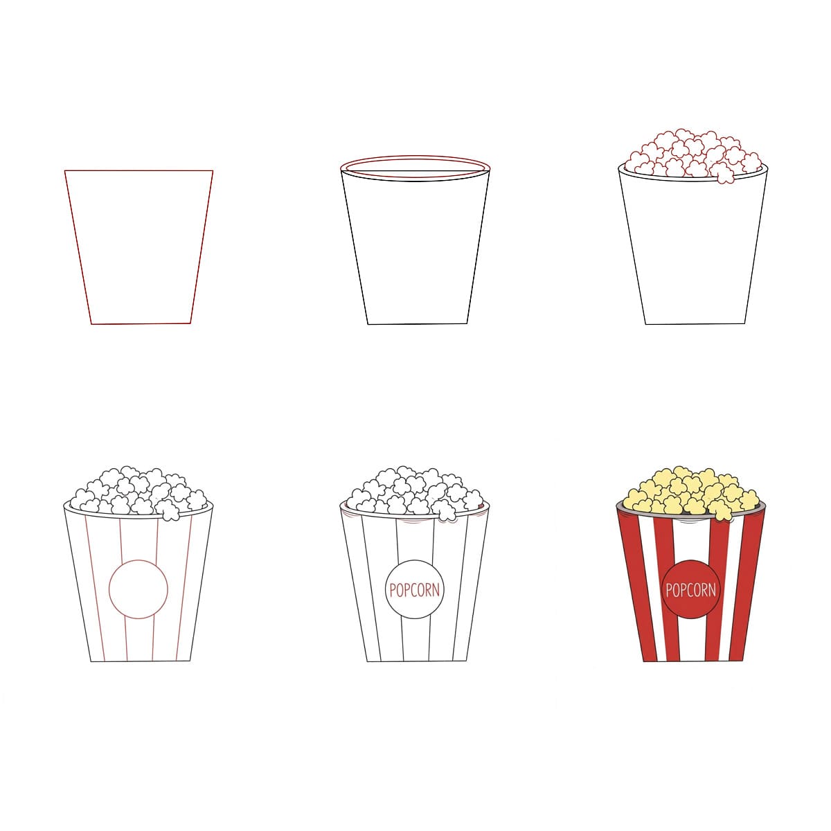 Iso popcorn piirustus