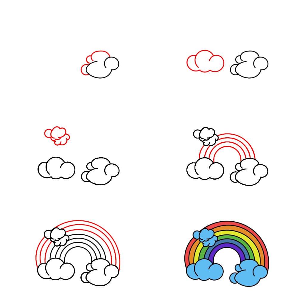 Kimmoileva sateenkaari piirustus