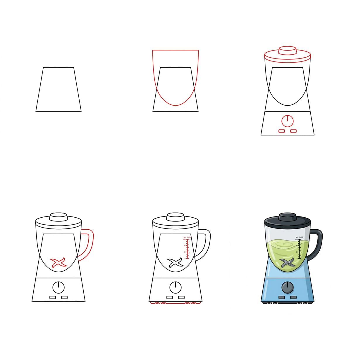 Mintunvihreä tehosekoitin piirustus