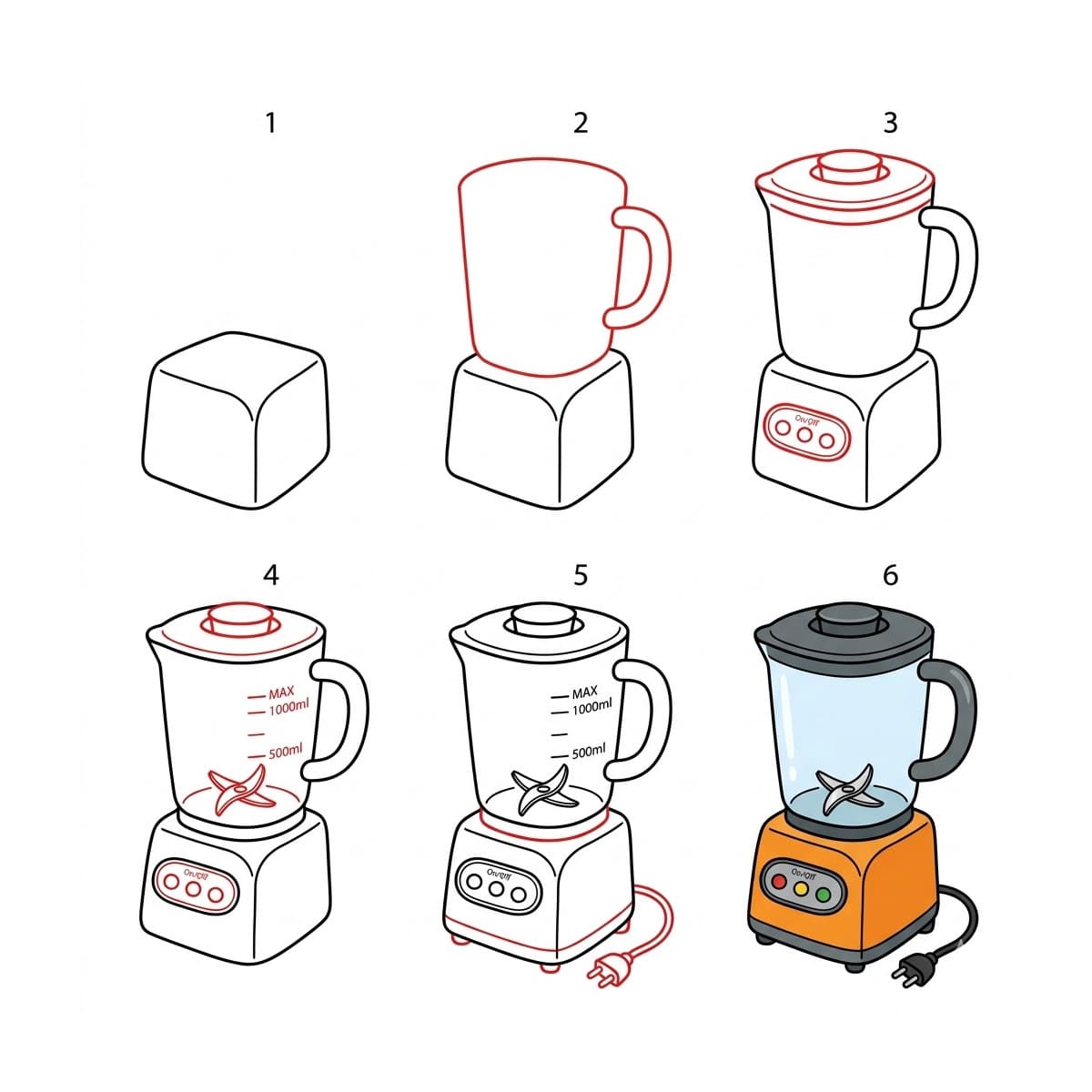 Oranssi tehosekoitin piirustus