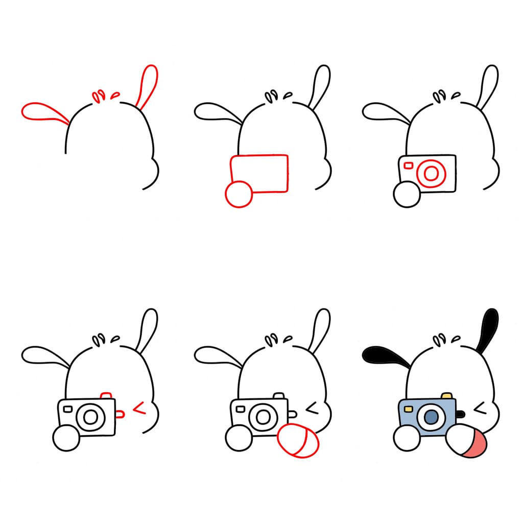 Pochacco valokuvaaja piirustus