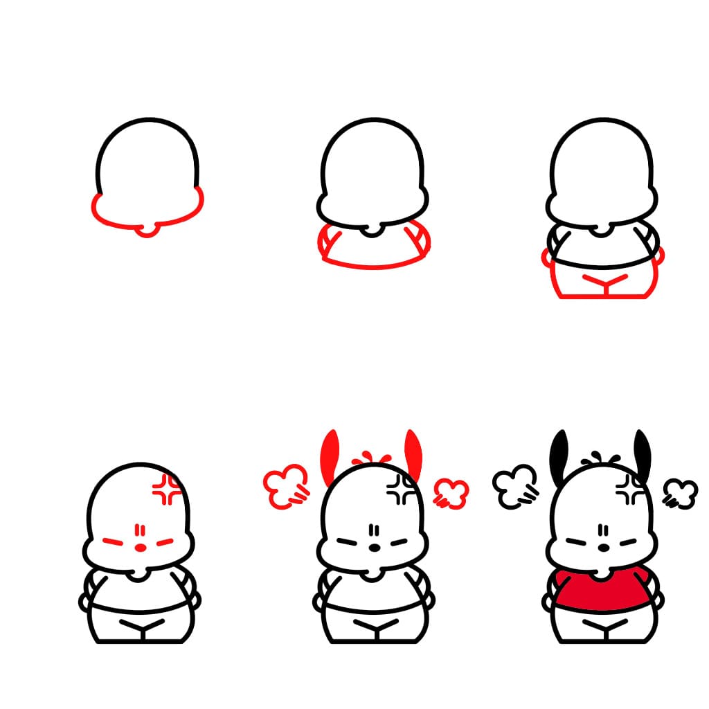 Pochacco vihainen piirustus