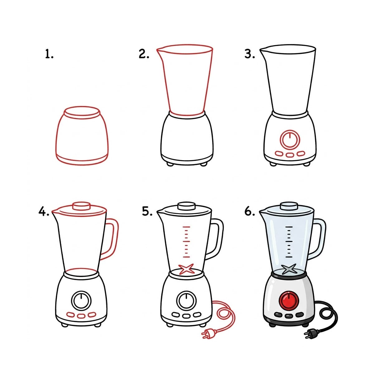 Punainen tehosekoitin piirustus