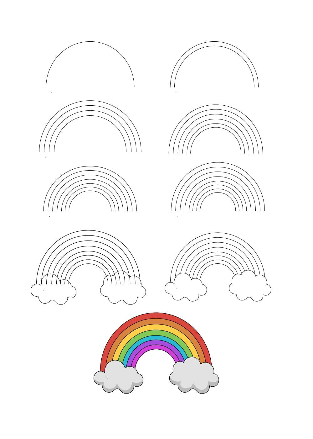 Sateenkaari ilmainen tuloste piirustus