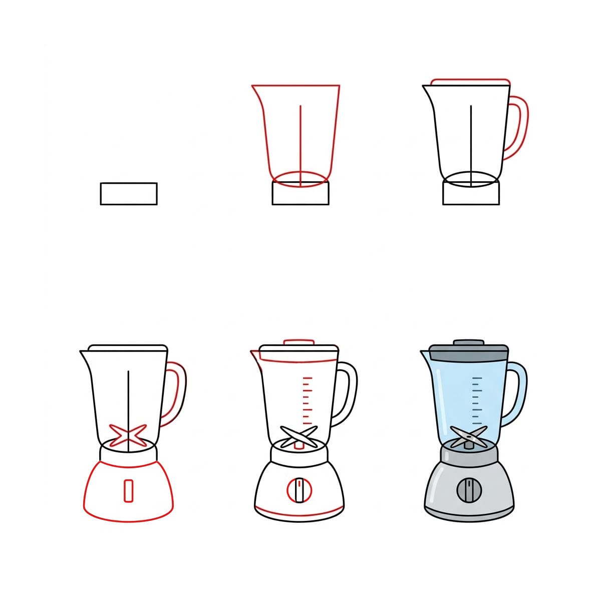 Taivaansininen tehosekoitin piirustus