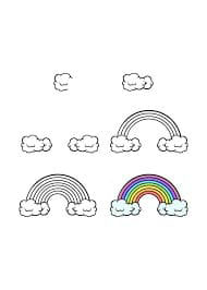 Tulostettava sateenkaari piirustus