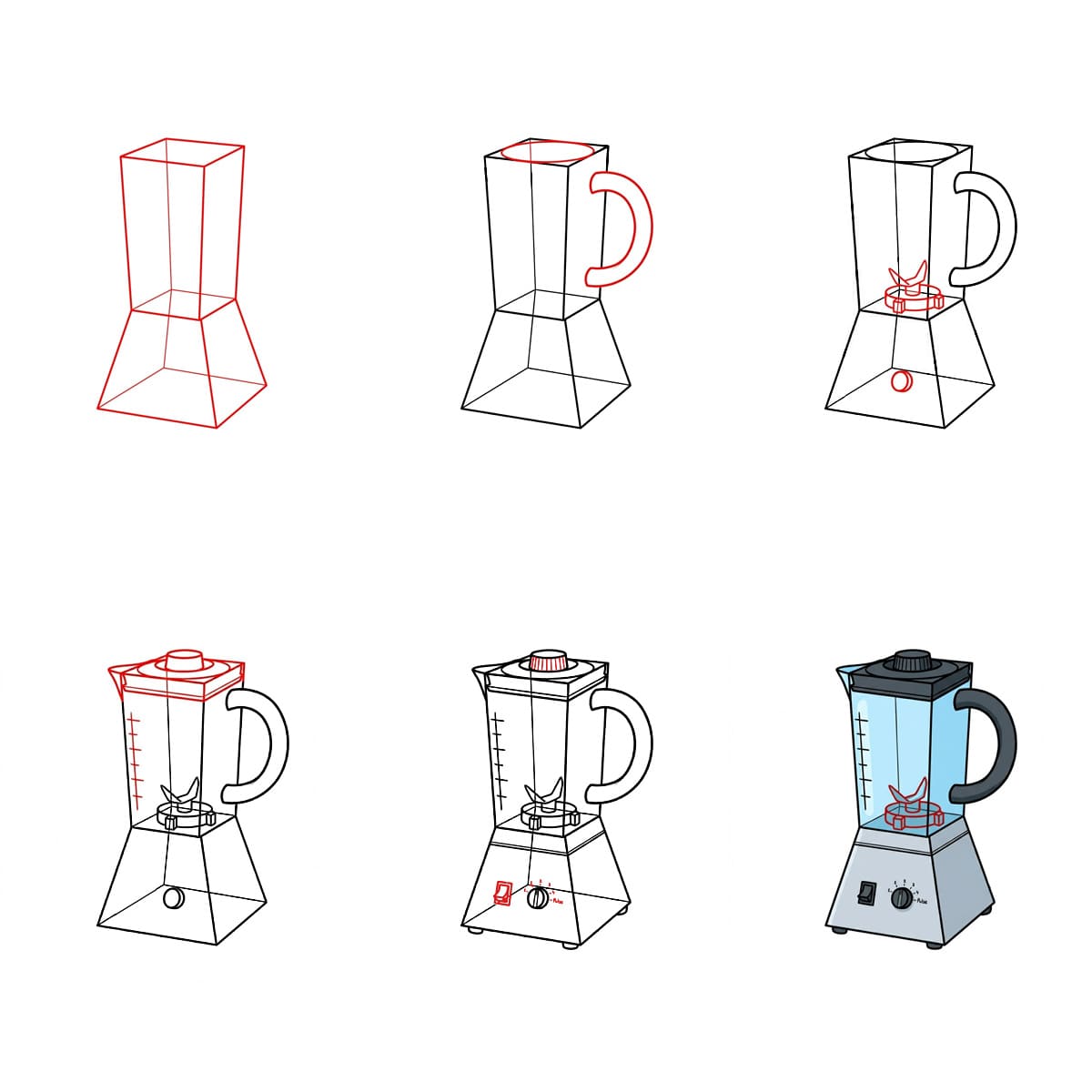 Tummanharmaa tehosekoitin piirustus