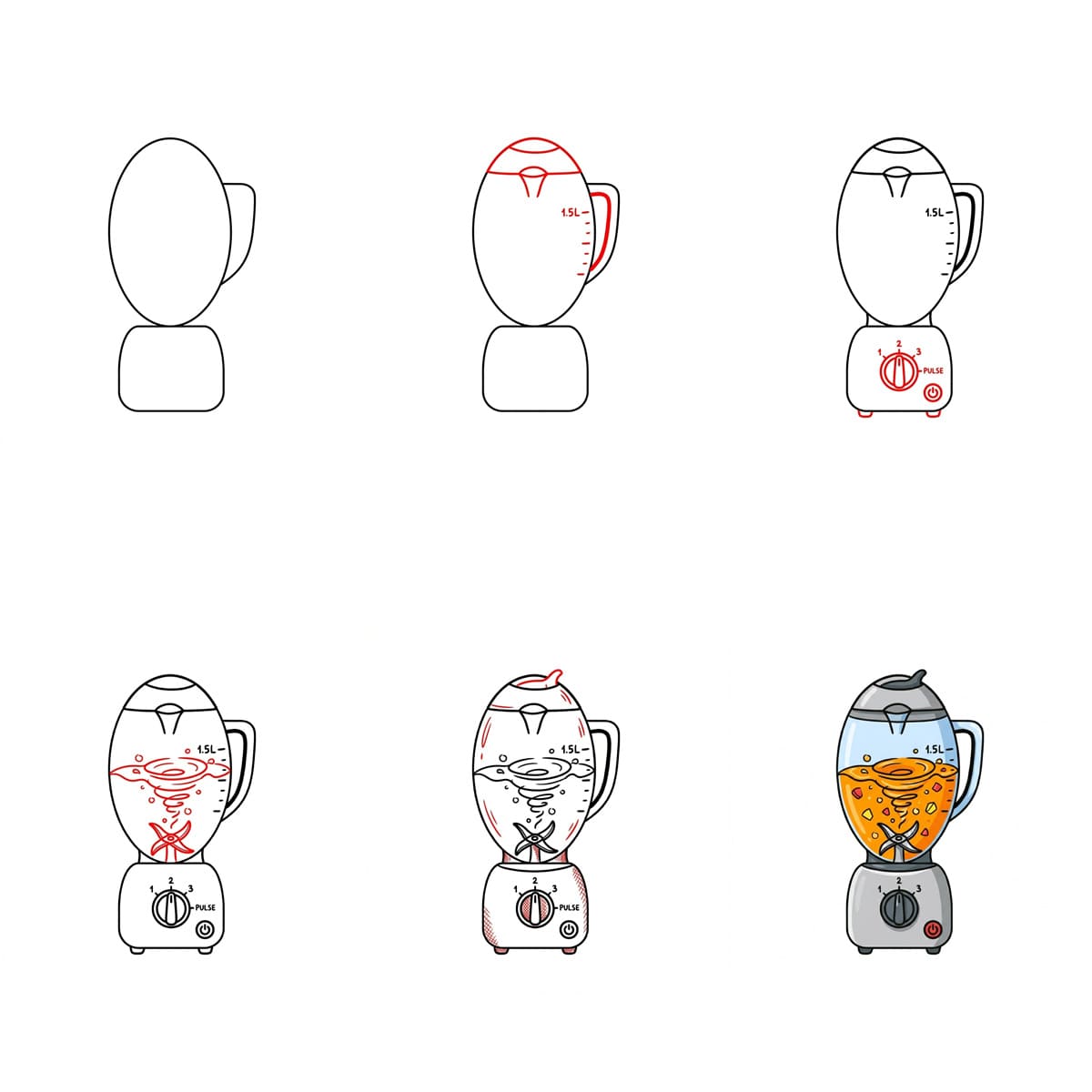 Vaaleansininen tehosekoitin piirustus