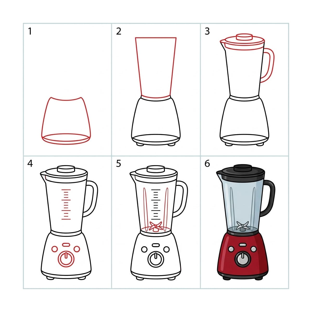 Viininpunainen tehosekoitin piirustus