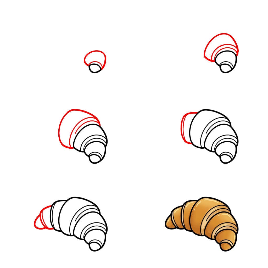 Croissant edestä piirustus