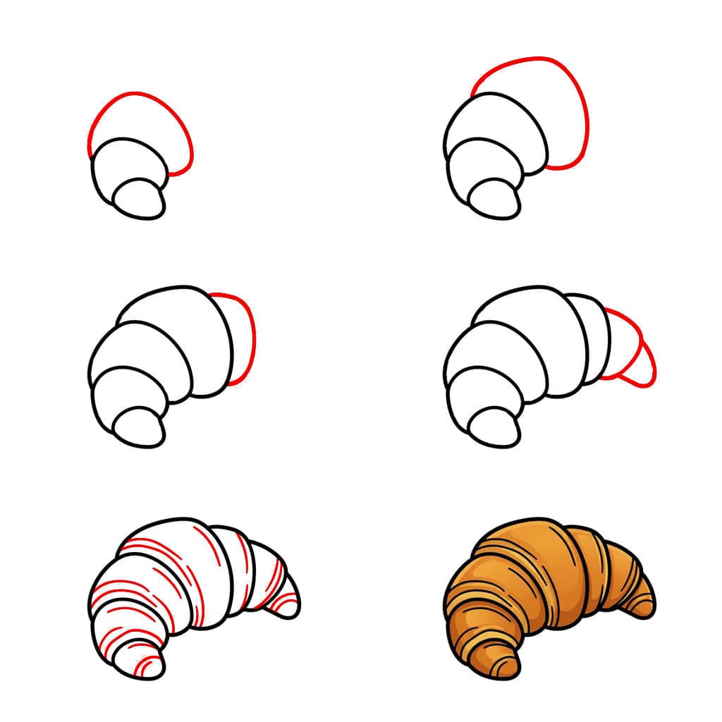 Croissant sivulta piirustus