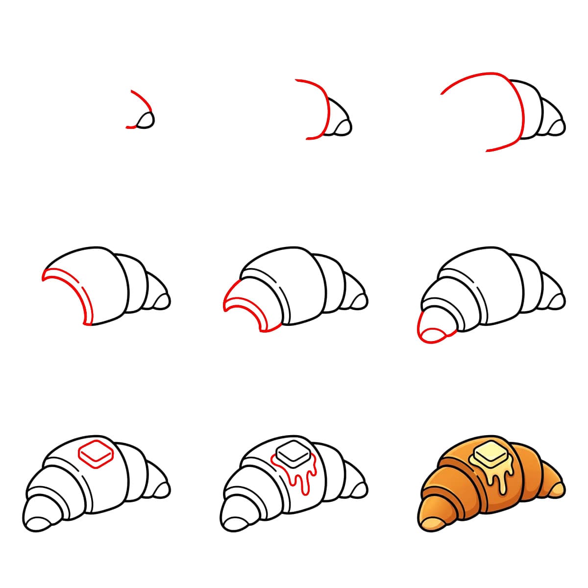 Croissant tomusokerilla piirustus